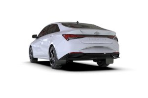 Hyundai Elantra Mud Flaps - Front + Rear - Rally Armor - UR Black w/ White Logo - Black - `21-`23